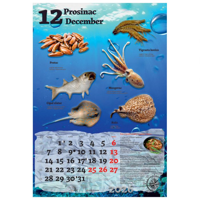 KALENDAR "RIBARNICA 2026" 13 LISTOVA, SPIRALA
