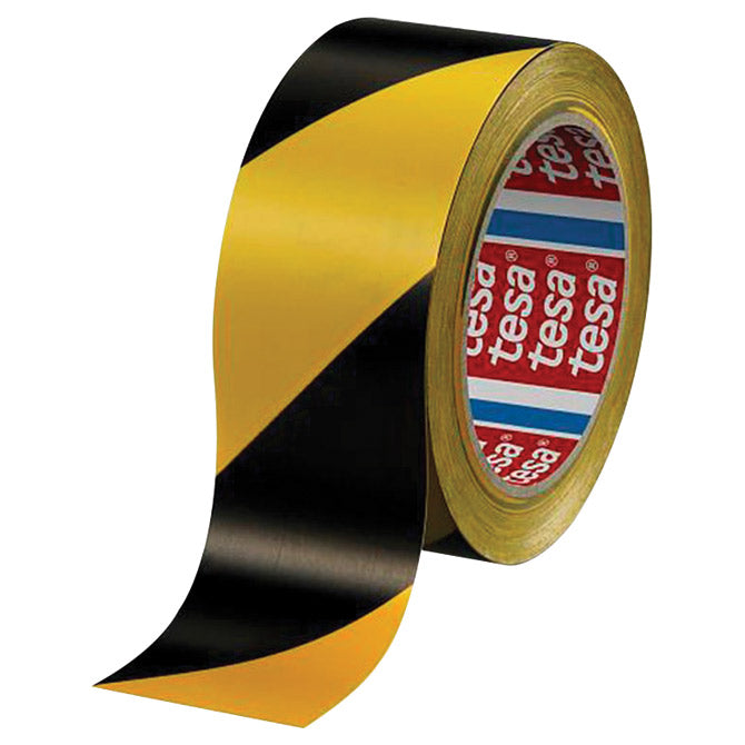 Lepilni označevalni trak 50mm/33m pvc tesa 60760-93 črno-rumena