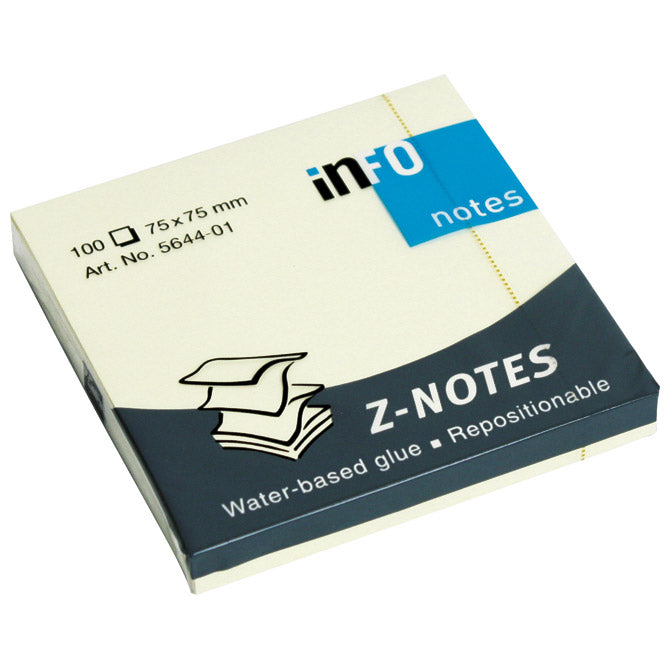BLOK SAMOLJEPLJIV "Z" 75X75MM 100L GLOBAL NOTES 5644-01 ŽUTI