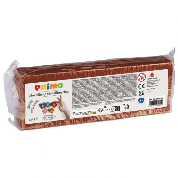 PLASTELIN 550G  PLUS  PLASTIČNI NOŽIĆ PRIMO 261CP550730 SMEĐI