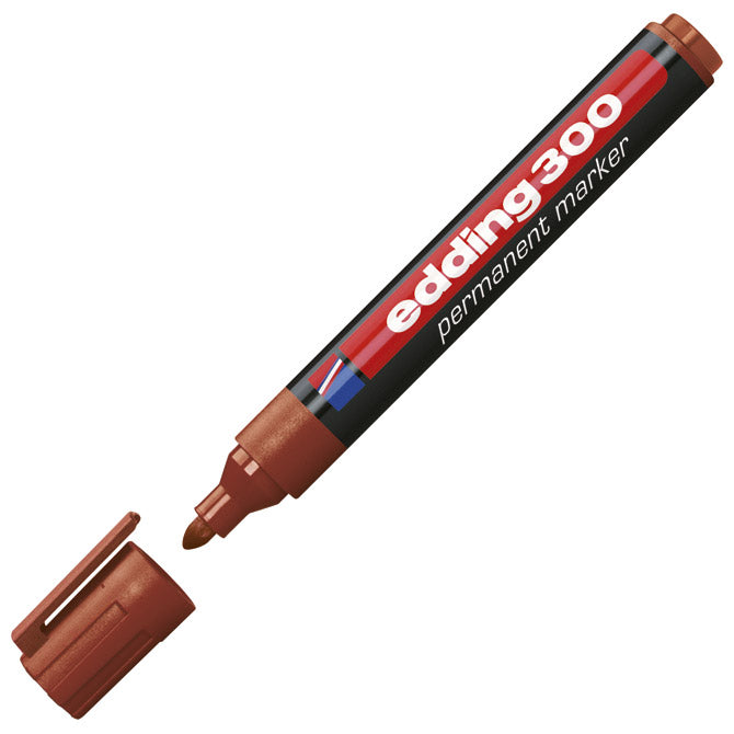 Marker permanentni 1,5-3mm okrogla konica edding 300 rjava