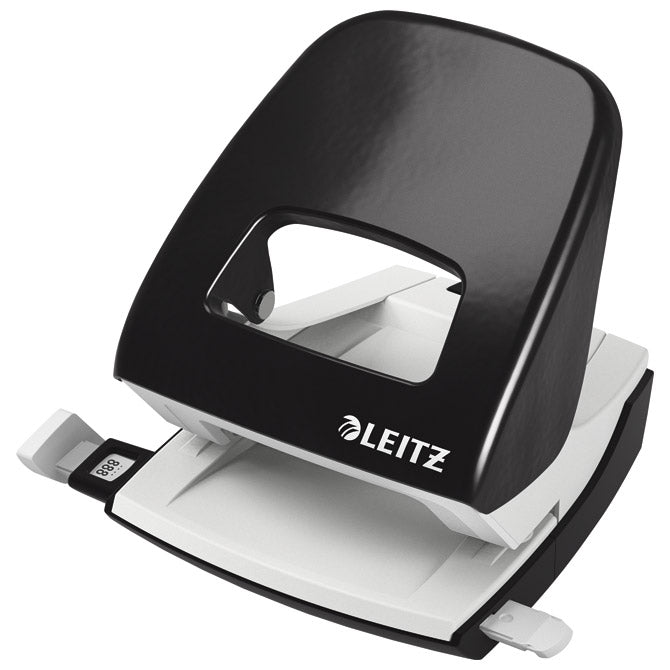 BUŠAČ 2 RUPE DO  30 LISTOVA LEITZ 50080095 CRNI