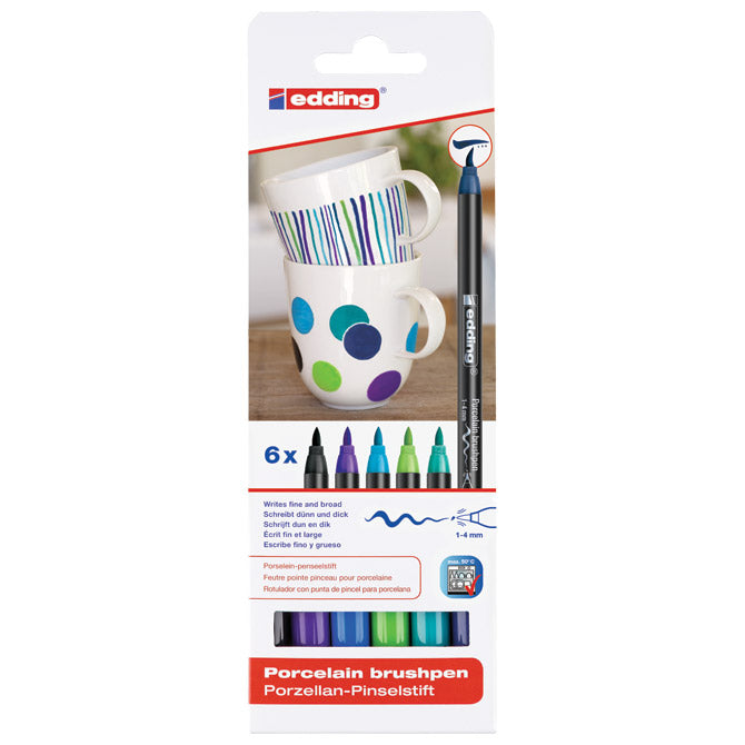 Marker brushpen za porcelan-keramiko 4200/6 edding cool blister