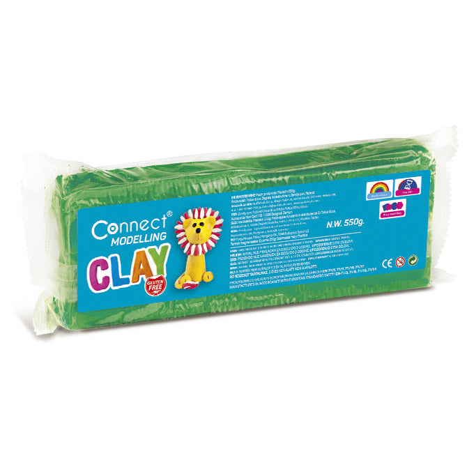 Plastelin 550g plus plastični nožič connect zeleni