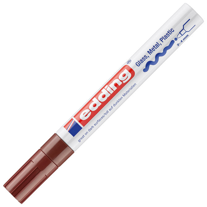 Marker permanentni lakirni 2-4mm edding 750 rjavi