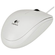 Miška usb 3gumbi optična žična b100 logitech bela
