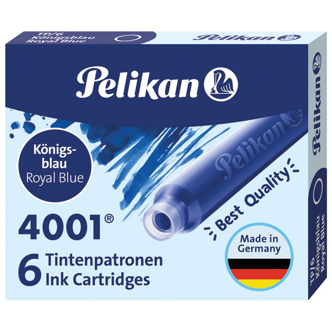 Tinta za nalivpero patrone pk6 4001 pelikan 301176 plava
