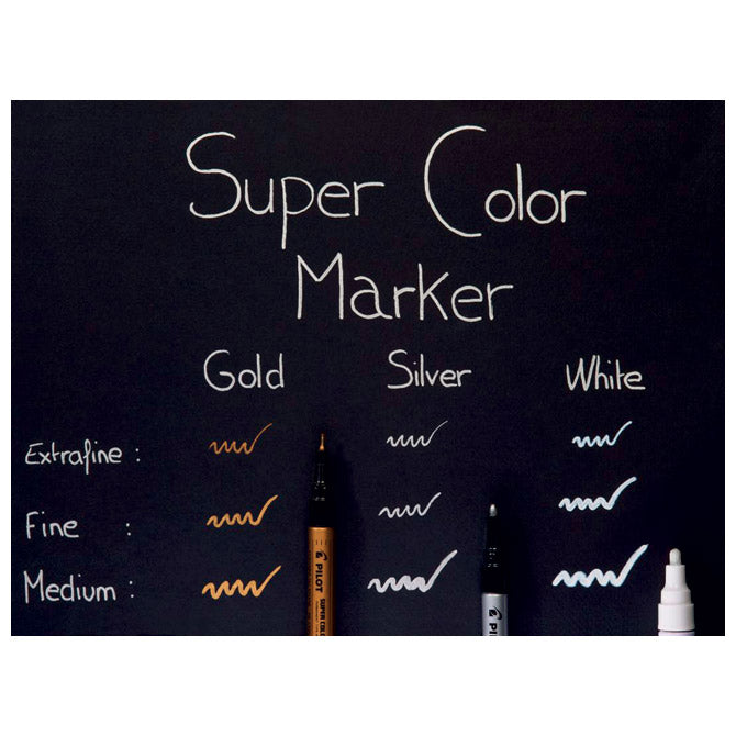 Marker permanentni 2-4mm klinasti vrh super color pilot sc-s-b srebrni