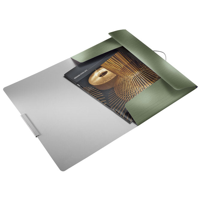 FASCIKEL S ZAVEZOVALNIM TRAKOM PP A4 STYLE LEITZ 39770053 KOVINSKO ZELENA