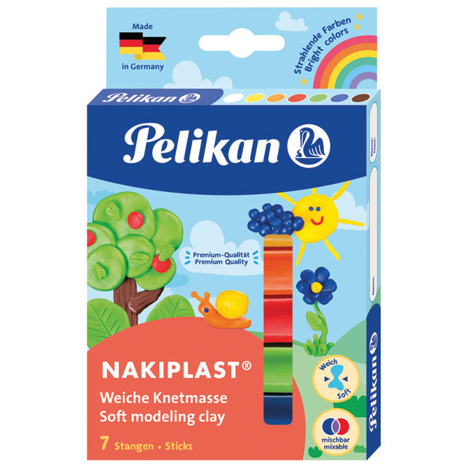 Plastelin 7 barv (skupaj 125g) karton nakiplast pelikan 622712 blister