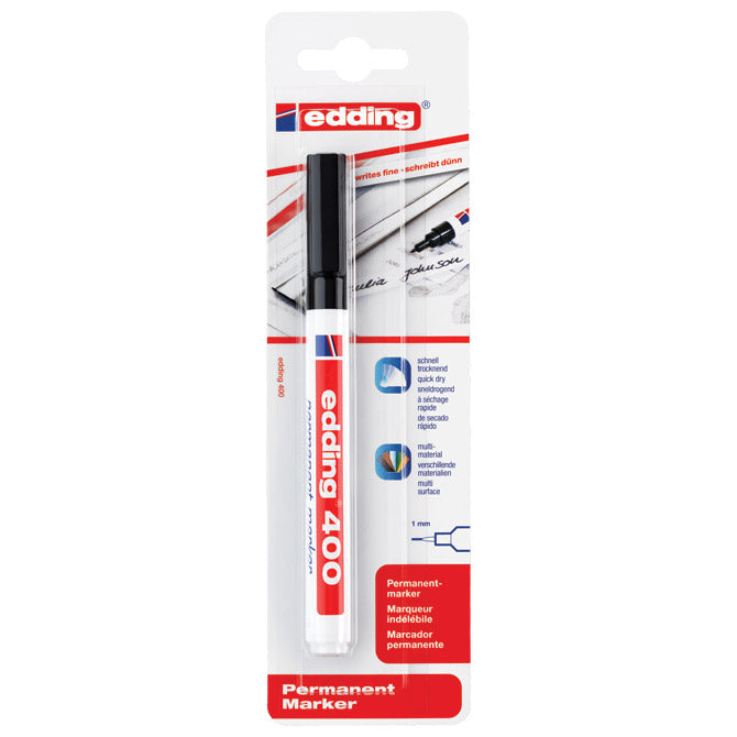 Marker permanentni 1mm okrugli vrh edding 400/1 crni blister