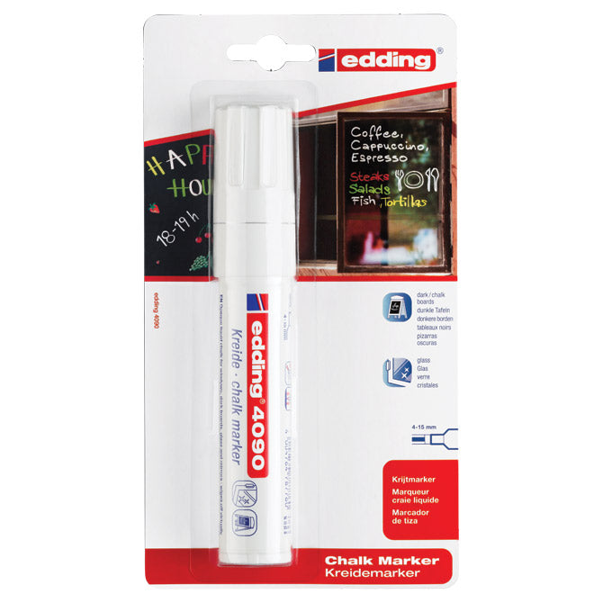Marker-kreda za staklo 4-15mm edding 4090/1 bijeli blister