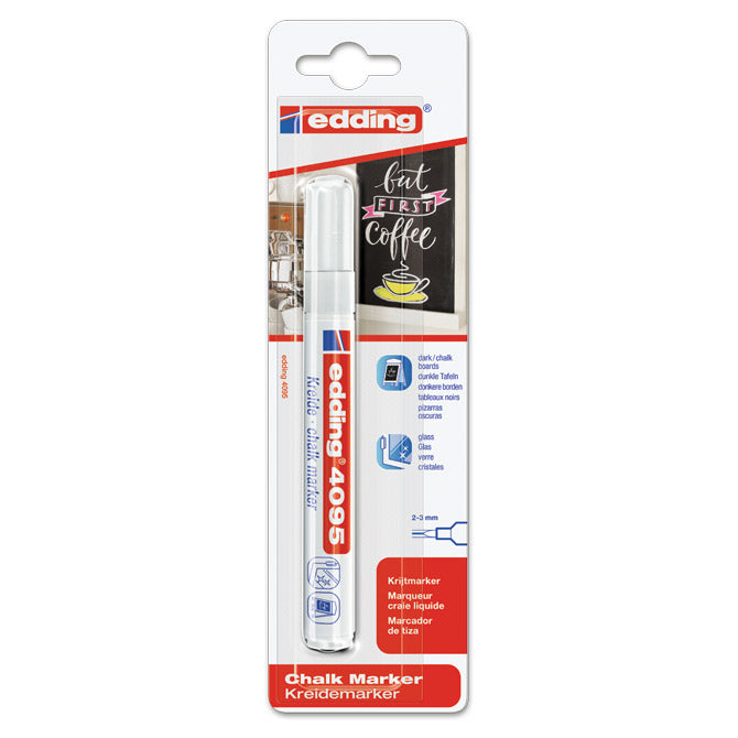 Marker-kreda za staklo 2-3mm edding 4095/1 bijeli blister