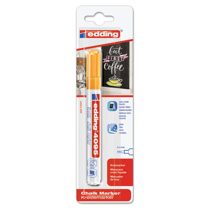 Marker kreda za steklo 2-3mm edding 4095/1 neon oranžni blister