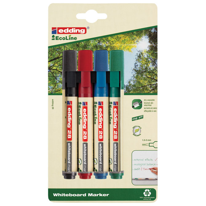 Marker za belo tablo 1,5-3mm ecoline edding 28 4barve blister