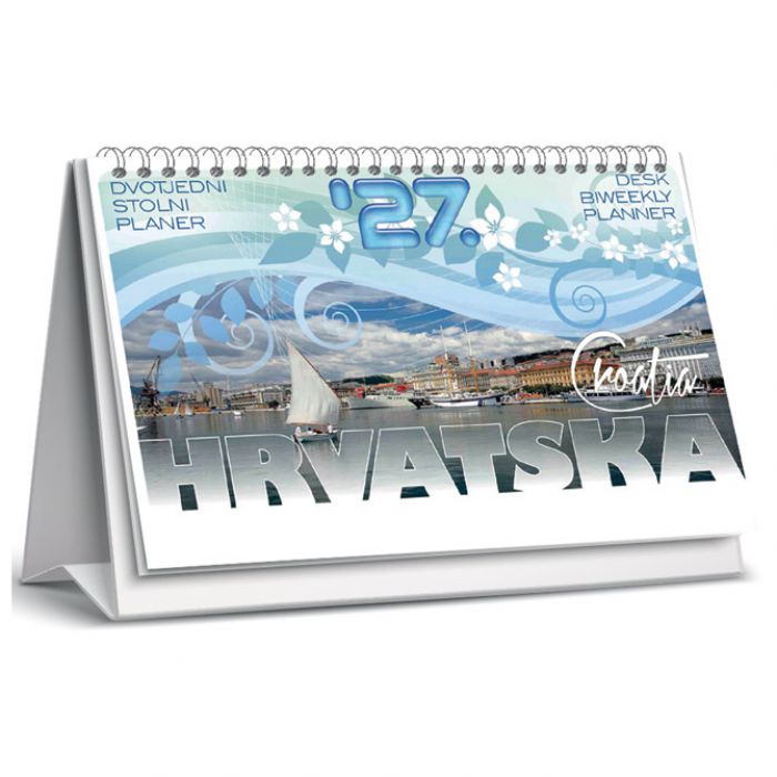 KALENDAR STOLNI PLANER - DVOTJEDNIK "CROATIA" 30 LISTIOVA, SPIRALA