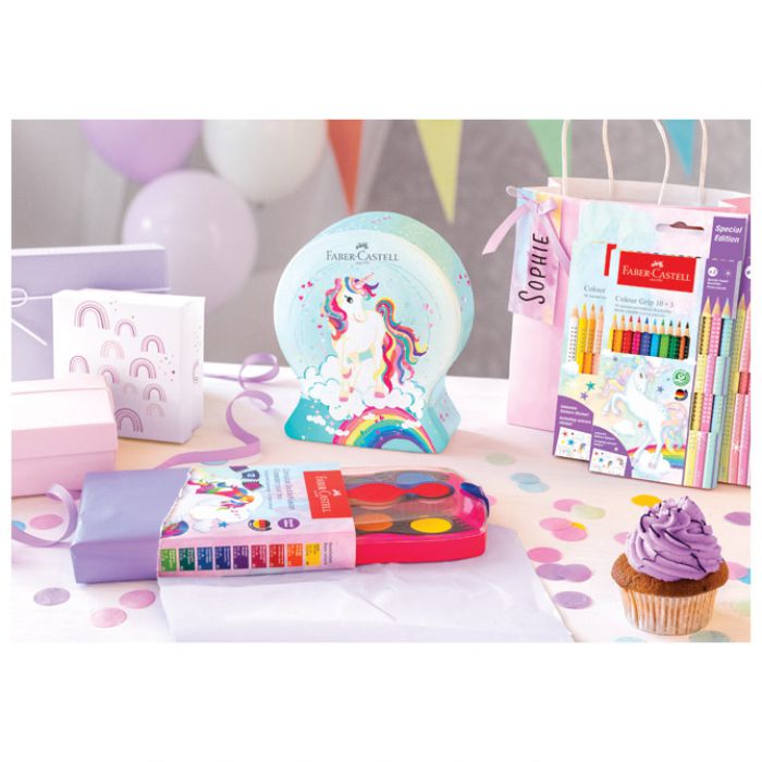 BOJE DRVENE  18BOJA GRIP 2001 PLUS 6BOJA DRVENIH SPARKLE PASTEL UNICORN FABER CASTELL 201543 BLISTER