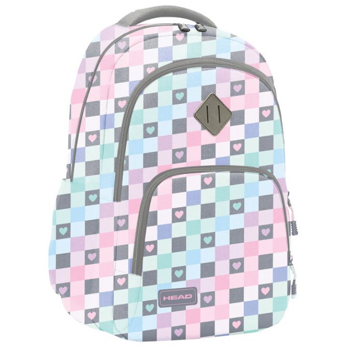 RUKSAK ŠKOLSKI-NOTEBOOK ANATOMSKI CHECKERED HEARTS HEAD 502024107