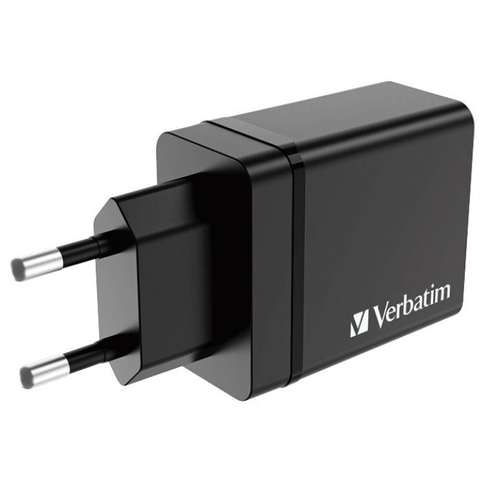 PUNJAČ ZA MOBILNE UREĐAJE ZIDNI 1XUSB-C/PD 20W/1XUSB-A QC 3.0/2XUSB-A 10W VERBATIM 49700 CRNI