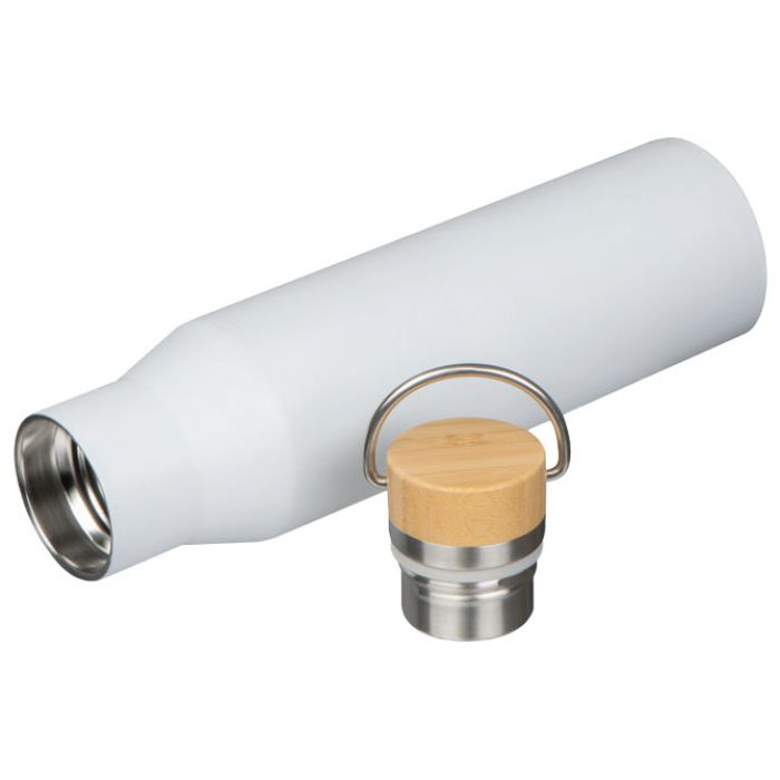 BOCA TERMO METALNA 550ML S DRVENIM POKLOPCEM MACMA 8389306 BIJELA