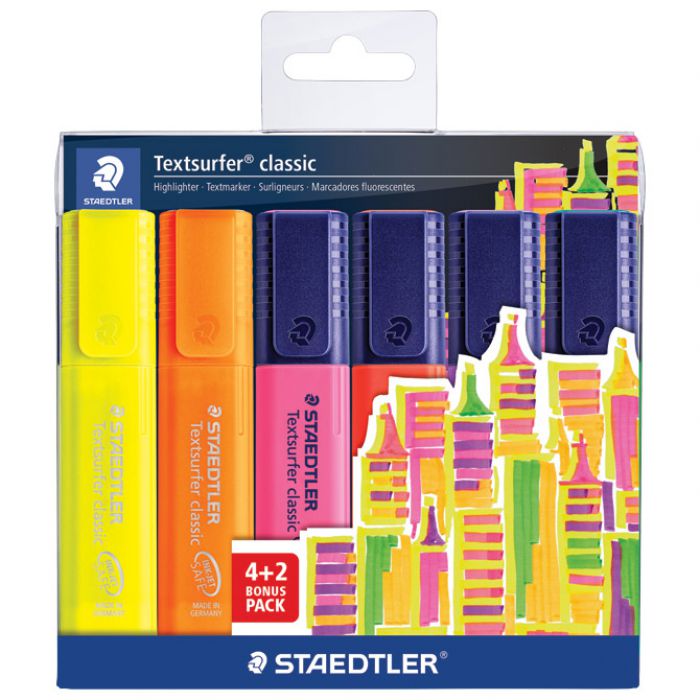 SIGNIR 1-5MM CLASSIC STAEDTLER 364 SWP6P 6BOJA (4 PLUS 2GRATIS) BLISTER