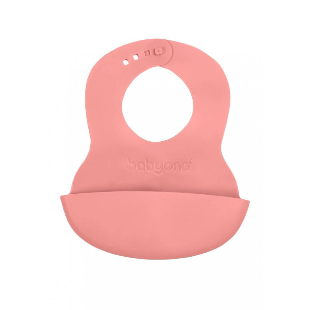 BabyOno Silikonski podbradak 6 m+, roza