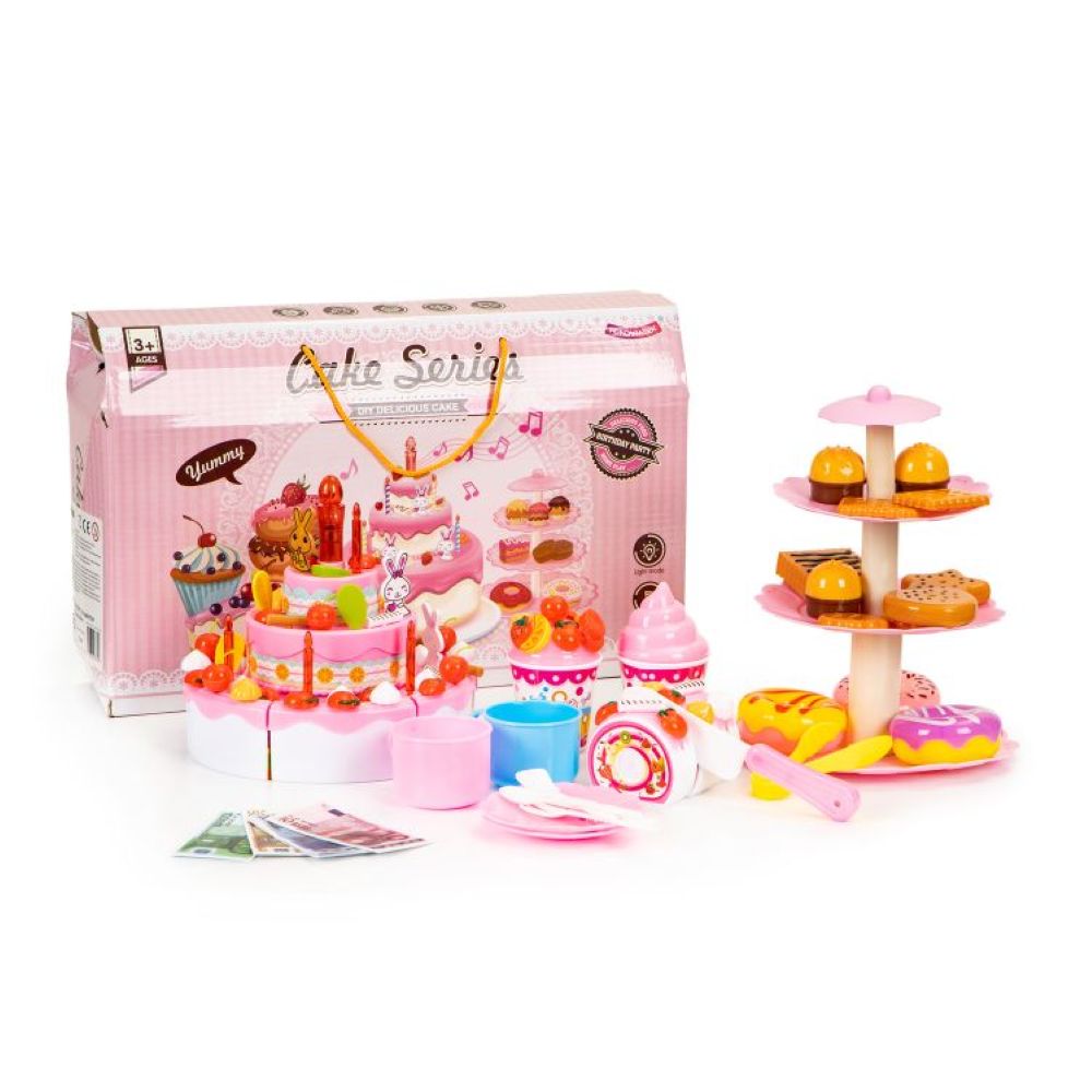 Ecotoys Set za rođendansku tortu s dodacima, 125 elemenata 3 god+