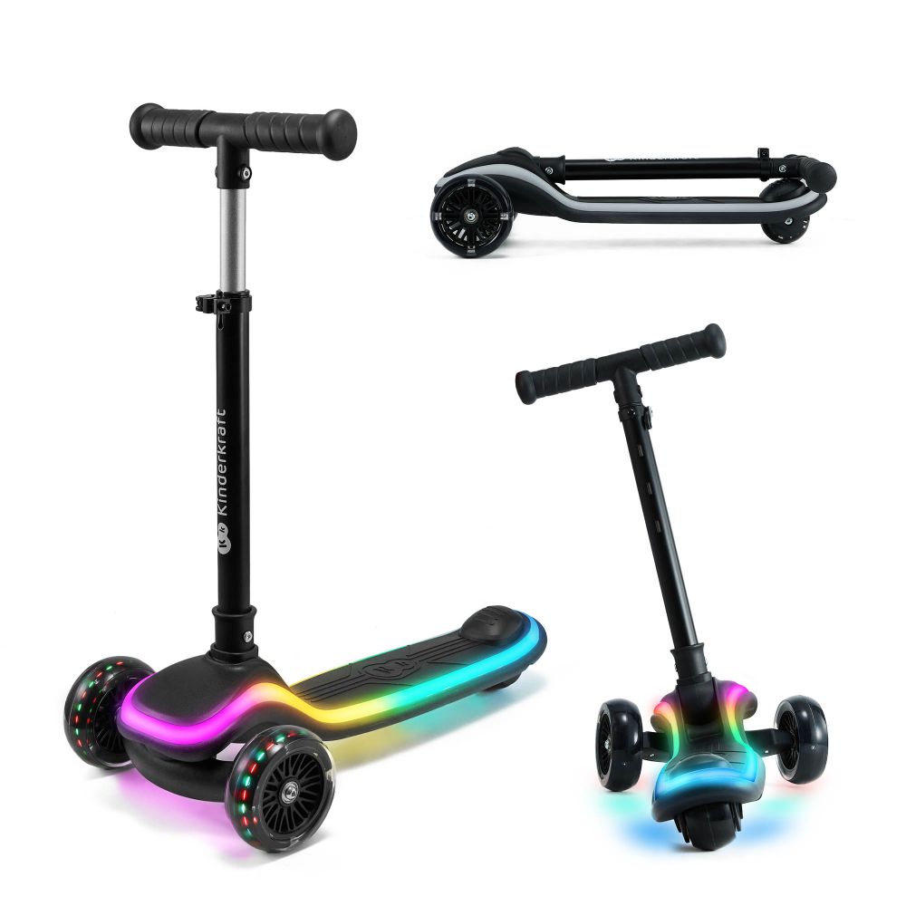 Kinderkraft romobil RAKET LED, Black