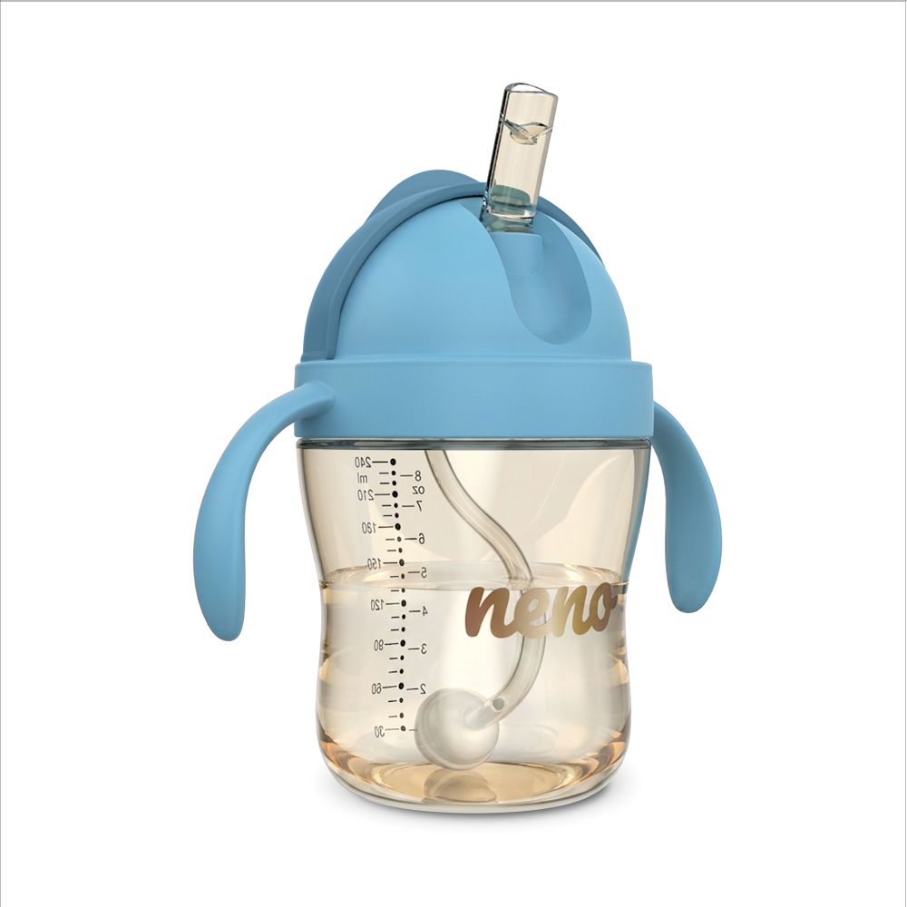 NENO BEBESITO bočica sa slamkom 240 ml, plava