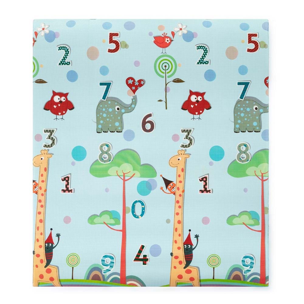PETITE&MARS Dvostrana podloga za igru Joy Max, Giraffe&Sea 180x150 cm