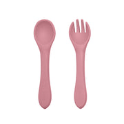 PETITE&MARS Silikonska žlica i vilica 6 m+ Take&Match, Dusty Rose