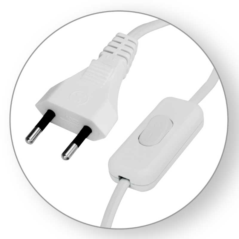 Kabel 2*0,75 s međusklopkom 2m bijeli Commel