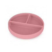 PETITE&MARS Silikonski okrugli tanjur s odjeljcima i vakuumom 6 m+ Take&Match, Dusty Rose