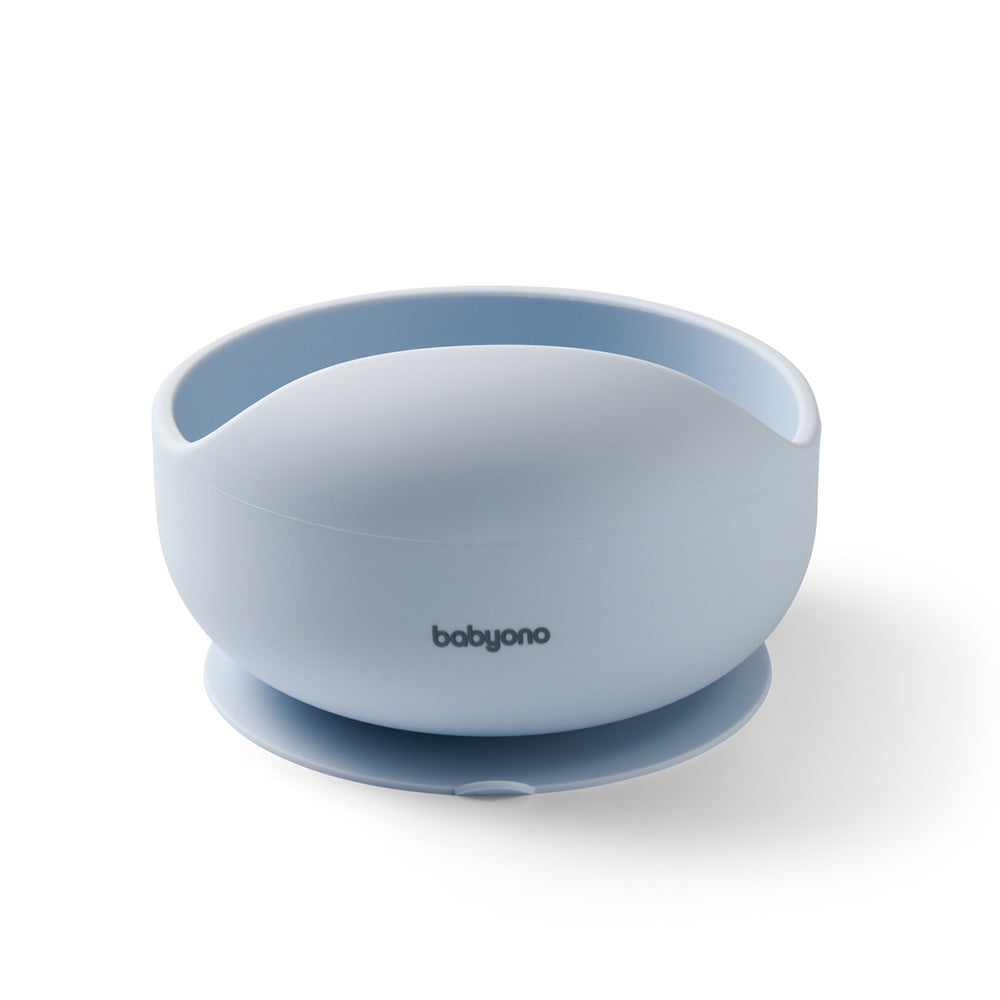 BabyOno Silikonska zdjelica s vakuumom 350 ml 6 m+, plava