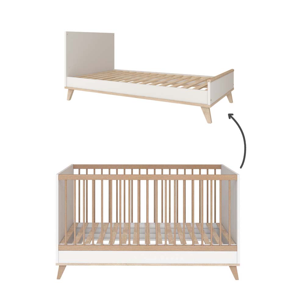 Faktum Flip kinderbet/krevet 2u1 140x70 cm, White-Oak