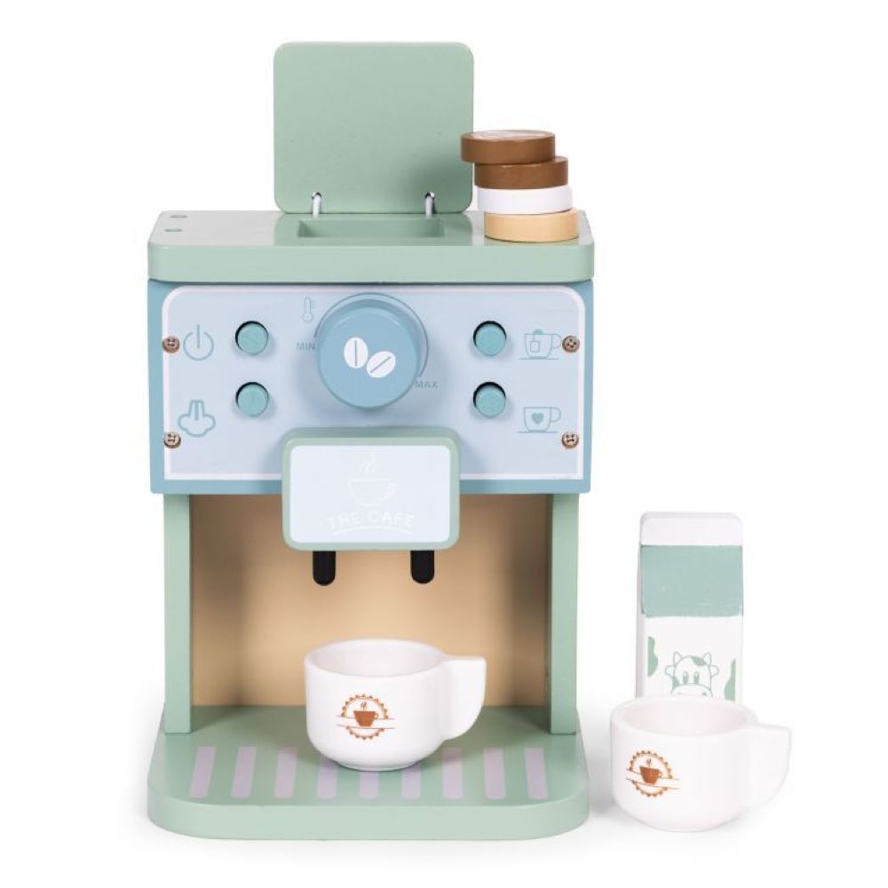 Ecotoys Drveni aparat za kavu Barista, 8 dijelova
