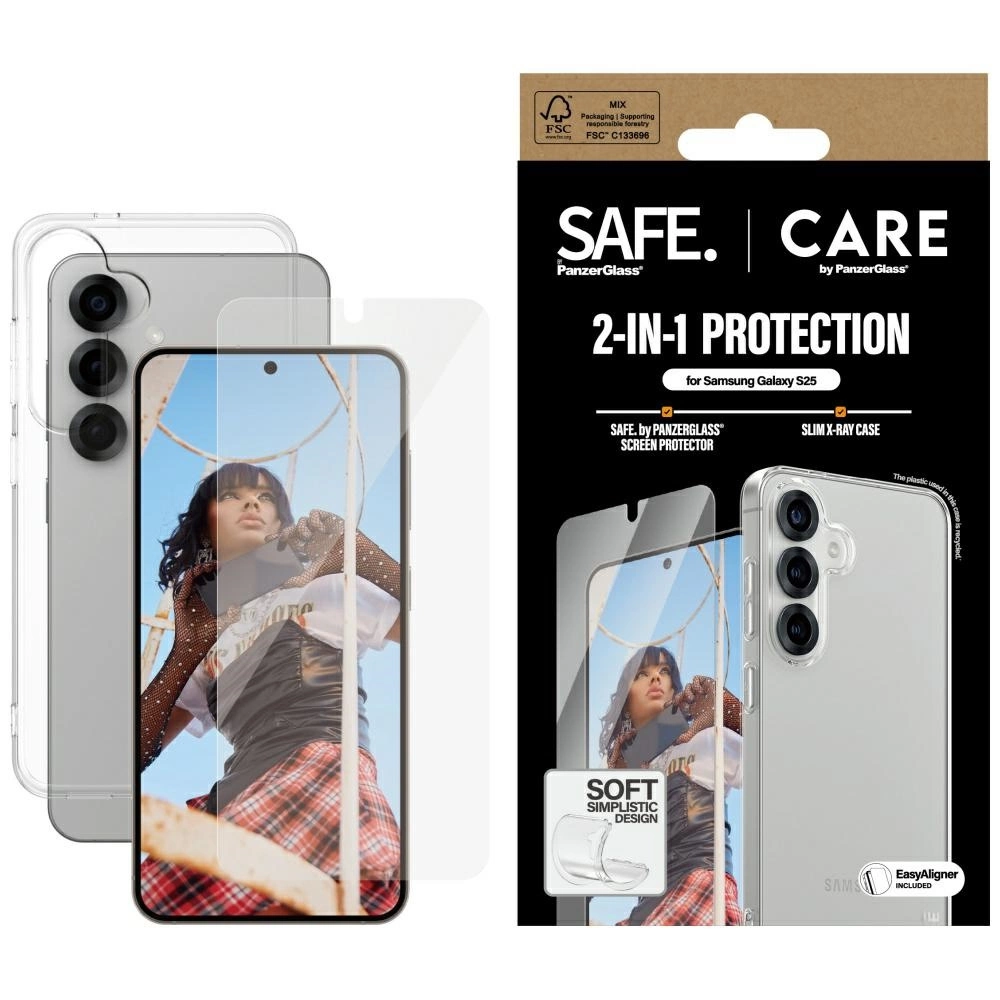PanzerGlass CARE by ® Fashion 2-in-1 Bundle Samsung Galaxy S25 Prozirna zaštita za zaslon 1 kom