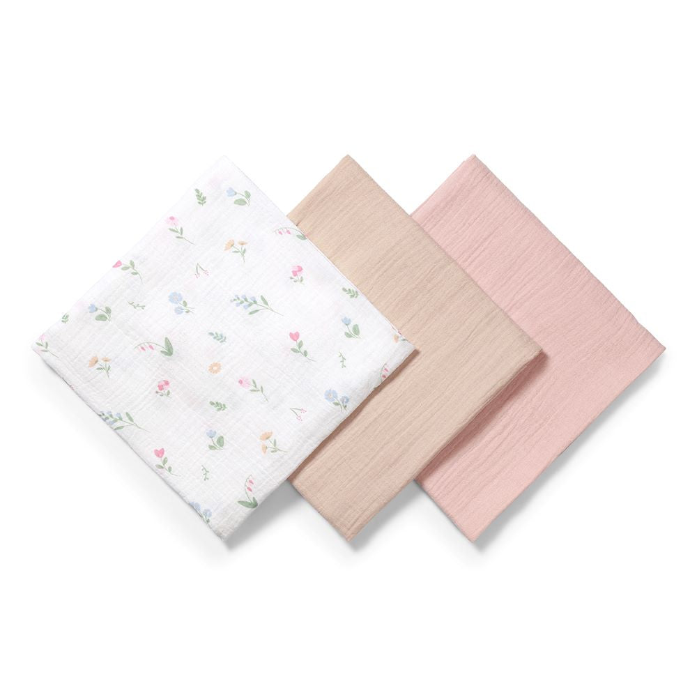 BabyOno Tetra pelene Muslin Cvijeće, boja breskve