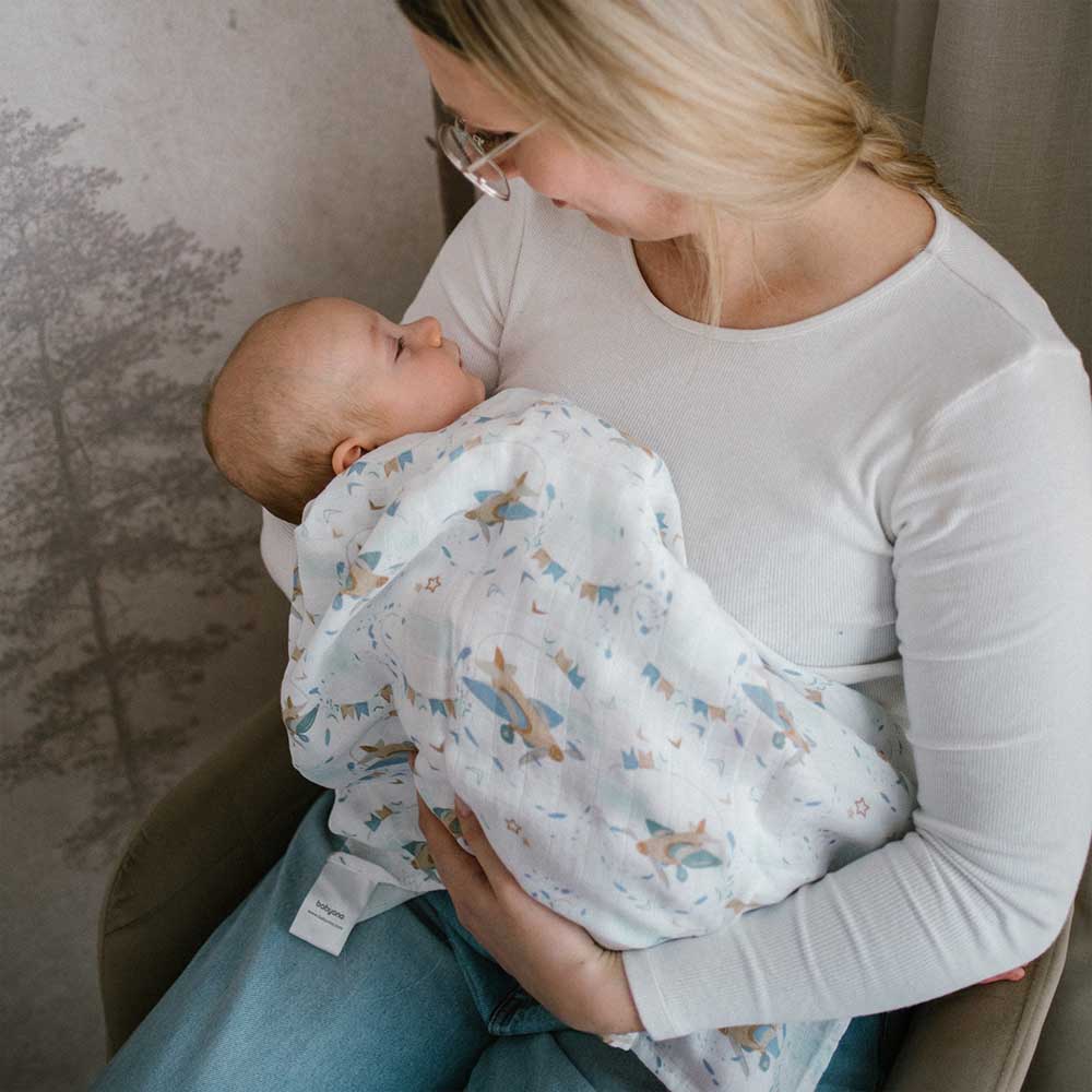 BabyOno Bambus tetra pelene Avioni, mint