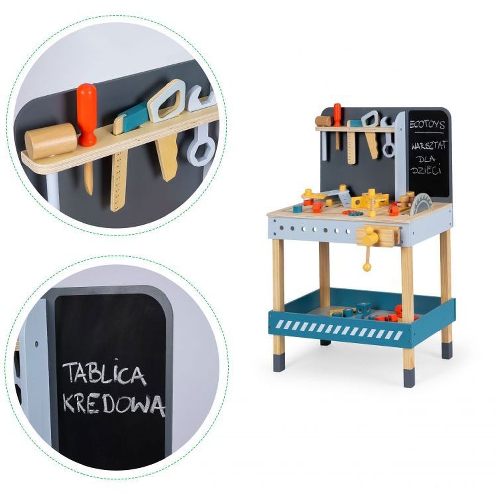 Ecotoys Stol za igru Mali Majstor od 47 elementa