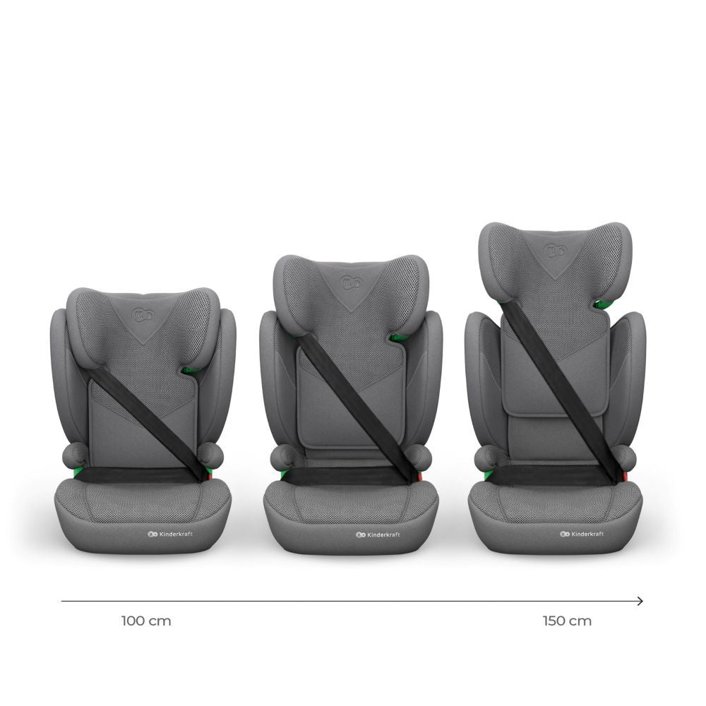Kinderkraft autosjedalica Junior Fix 2 PLUS i-Size 15-36 kg (100-150 cm), Grey
