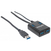 Manhattan 162302 sučelje čvorišta USB 3.2 Gen 1 (3.1 Gen 1) Type-A 5000 Mbit/s Crno