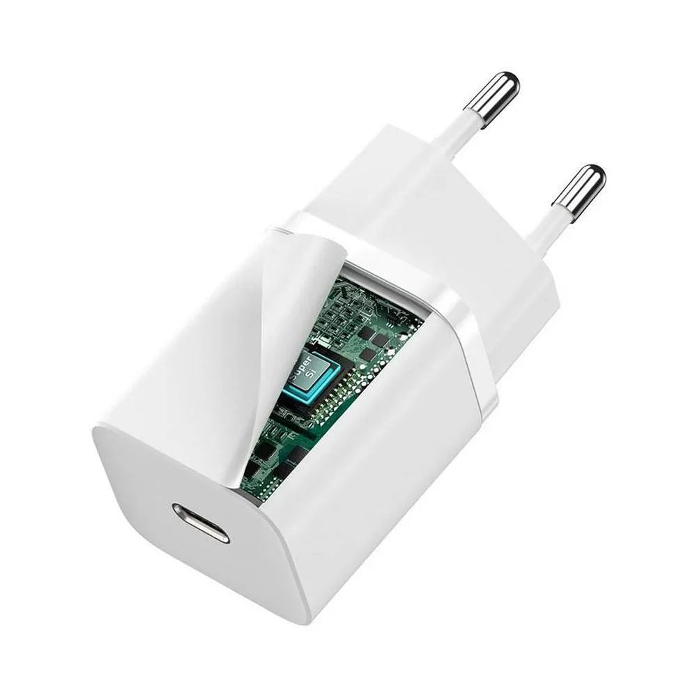 BASEUS zidni punjač Type C Super Si Quick Charger IC PD 30W bijeli CCSUP-J02/CCCJG30CE