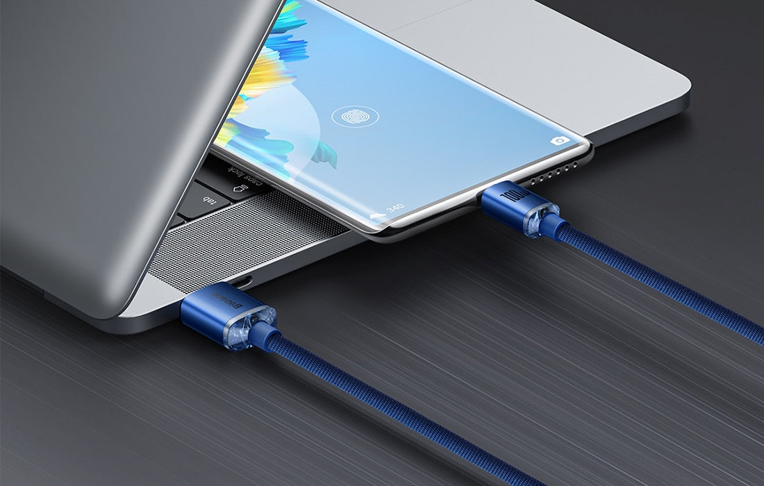 Baseus Crystal Shine kabel USB na USB-C 5A100W1.2m (plavi)