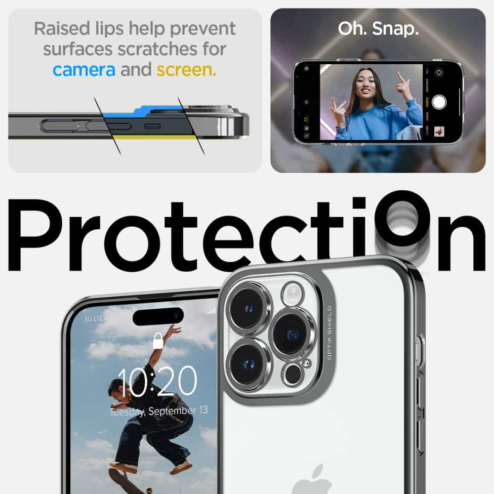 SPIGEN OPTIK CRYSTAL ZA IPHONE 14 PRO MAX CHROME GREY