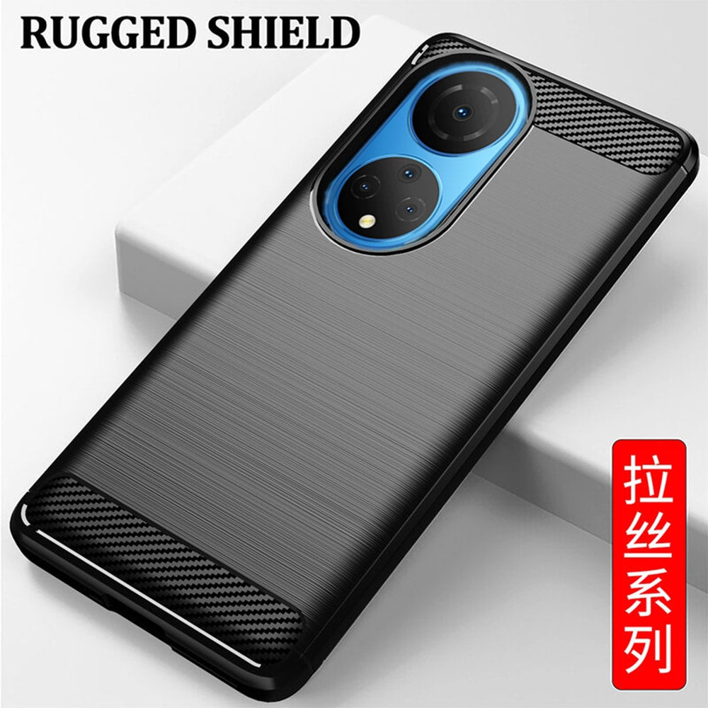 Techsuit Carbon Silicone maska za Honor X7 - crna