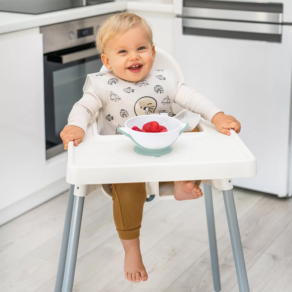 BabyOno Posuda za hranjenje + žlica, mint
