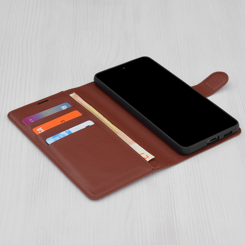 Techsuit – Leather Folio preklopna wallet maska za Honor 90 Lite – smeđa