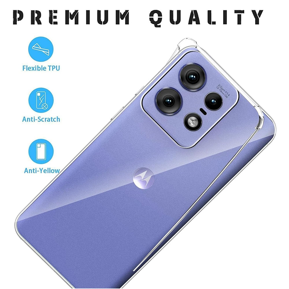 Techsuit Shockproof Clear Silicone prozirna maskica otporna na udarce za Motorola Edge 50 Pro