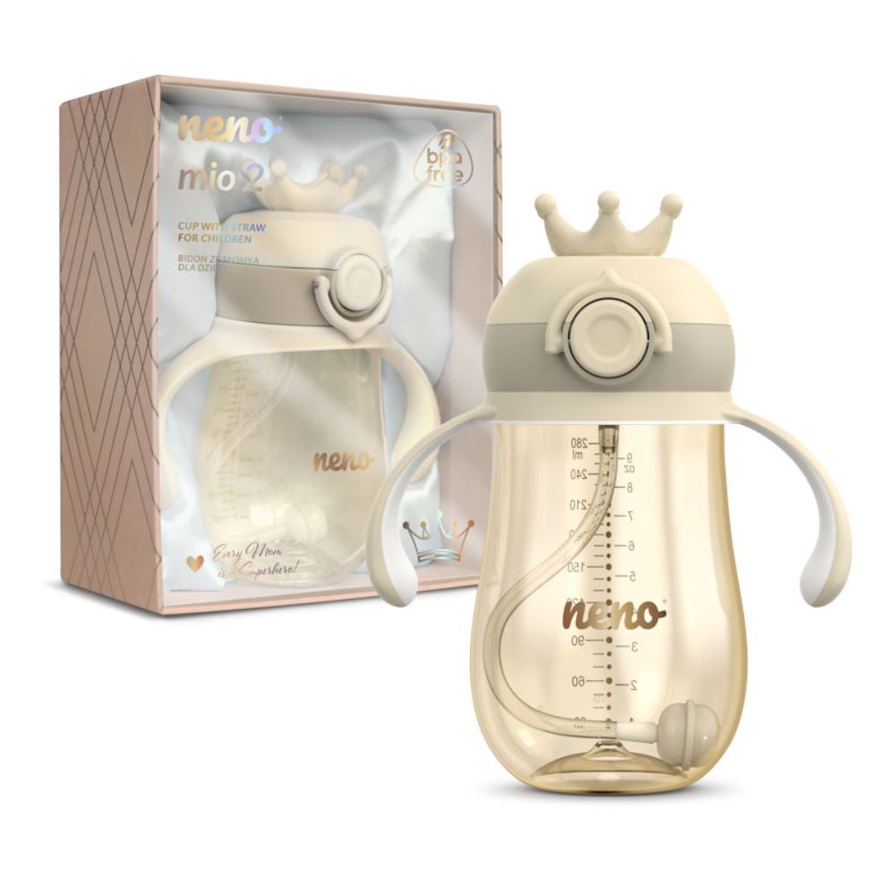 NENO MIO 2 Crown bočica sa slamkom 280 ml, Cream